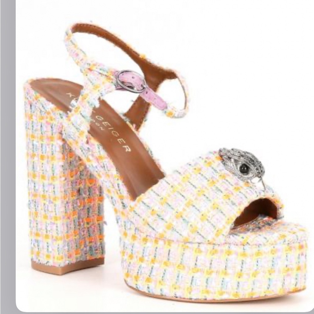 Kurt Geiger London Kensington Tweed Platform Sandals
Color: Orange